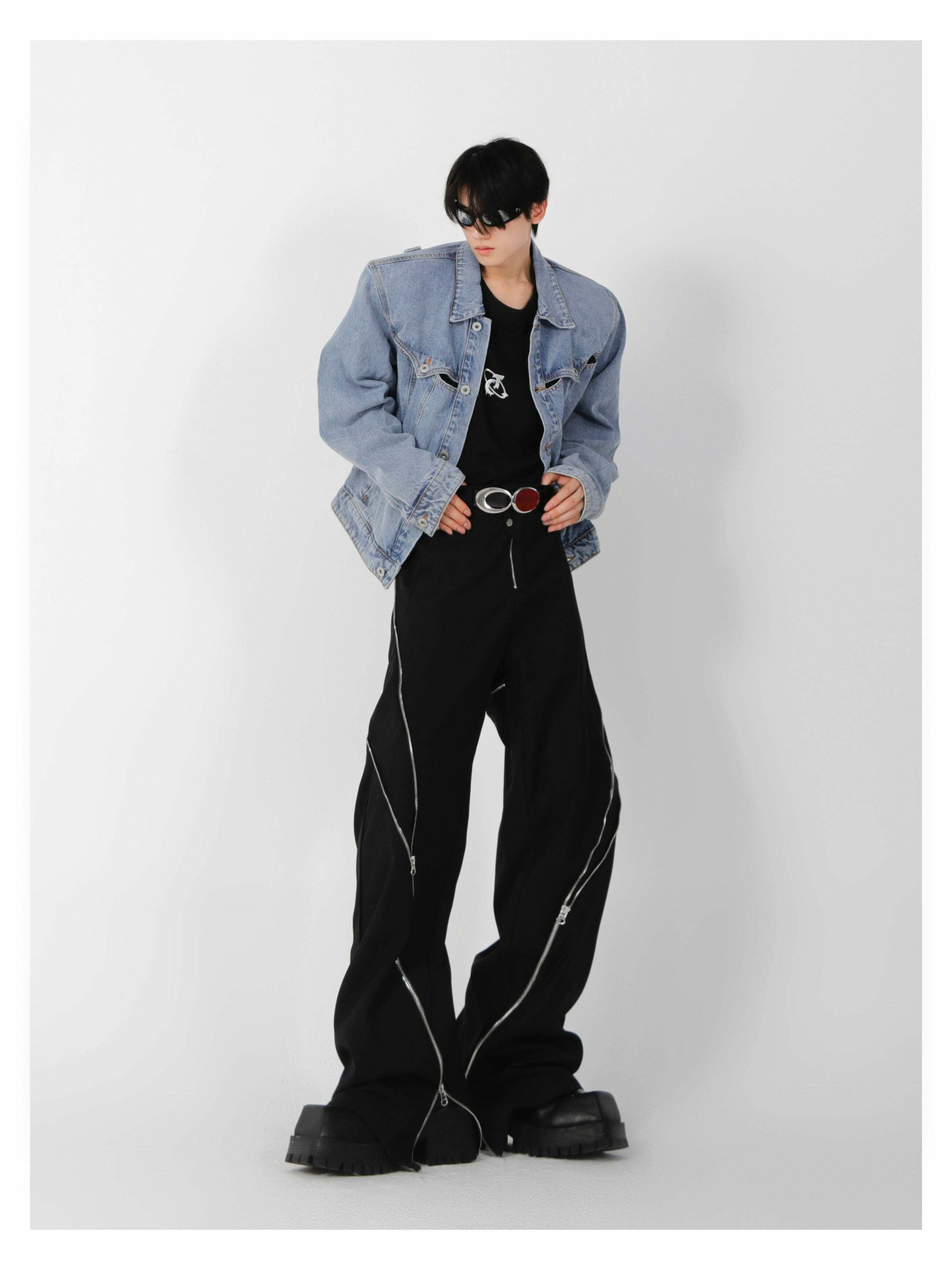 CulturE Zipper Pants - Y2K Summer Grunge, 90s Retro, Gothic Y2K, Hip Hop Fashion, Y2