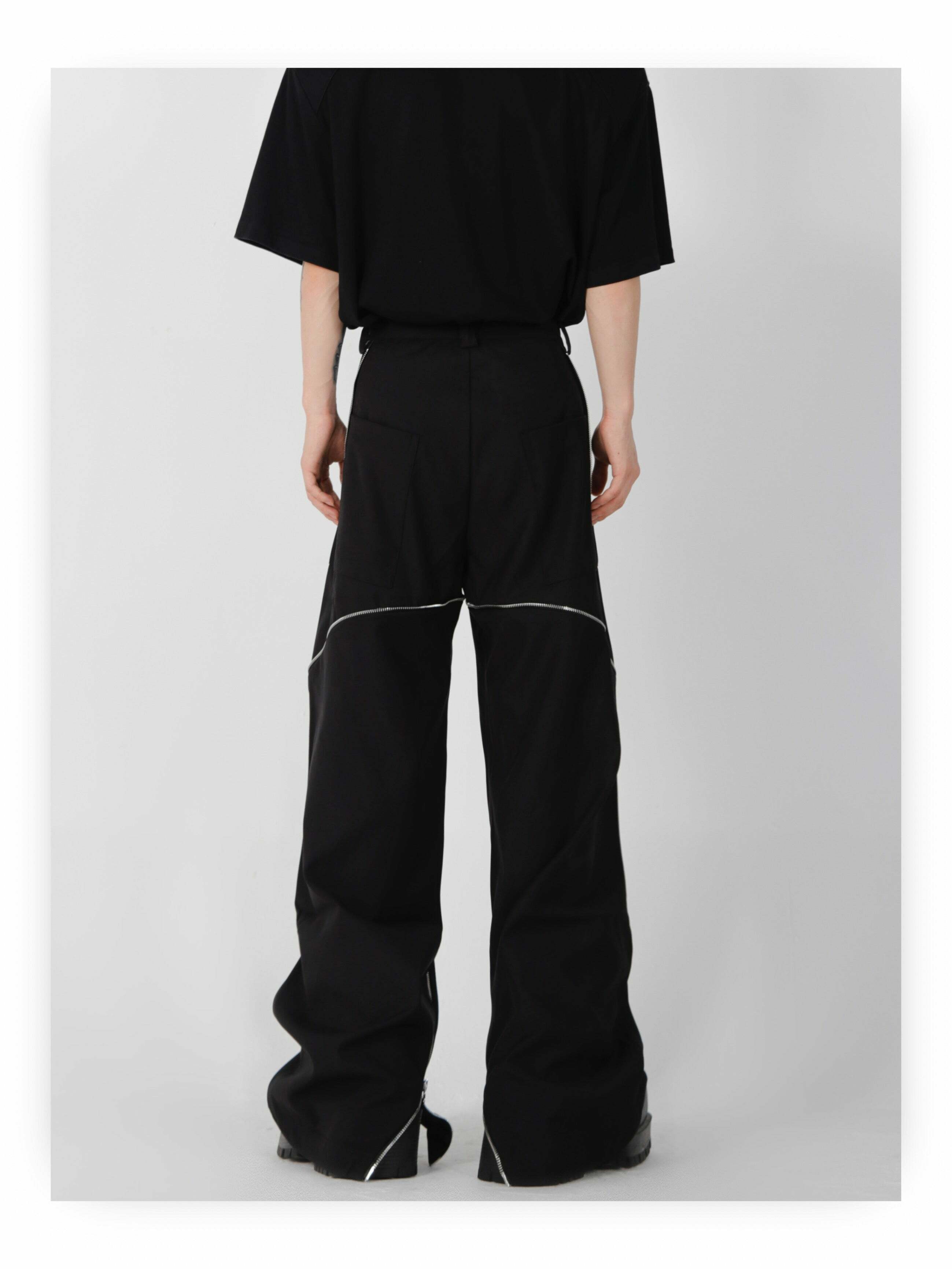 CulturE Zipper Pants - Y2K Summer Grunge, 90s Retro, Gothic Y2K, Hip Hop Fashion, Y2