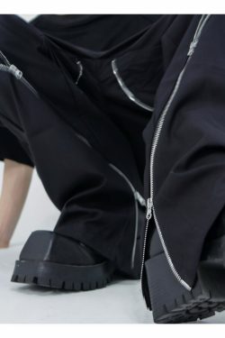 CulturE Zipper Pants - Y2K Summer Grunge, 90s Retro, Gothic Y2K, Hip Hop Fashion, Y2