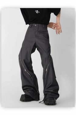 CulturE Zipper Pants - Y2K Summer Grunge & 90s Retro Fashion, Perfect for Y2K Party & Club Outfits