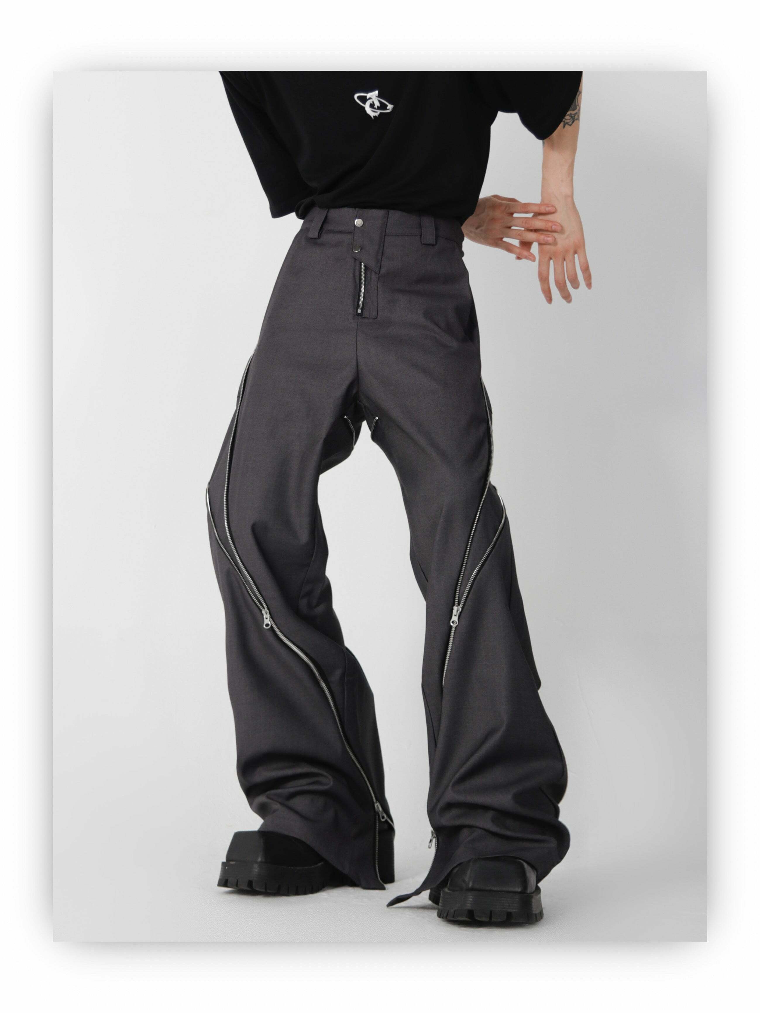 CulturE Zipper Pants - Y2K Summer Grunge & 90s Retro Fashion, Perfect for Y2K Party & Club Outfits