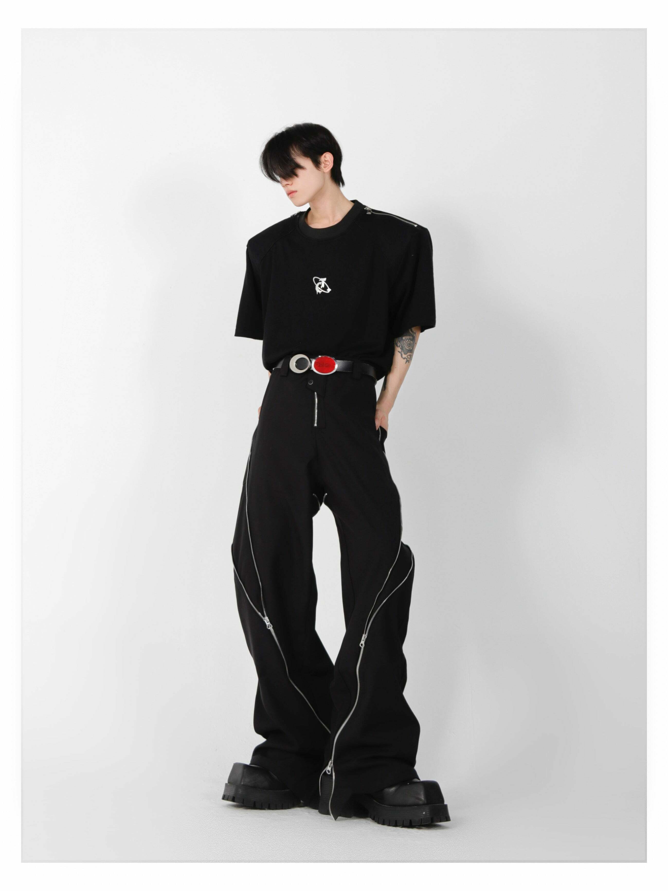 CulturE Zipper Pants - Y2K Summer Grunge & 90s Retro Fashion, Perfect for Y2K Party & Club Outfits