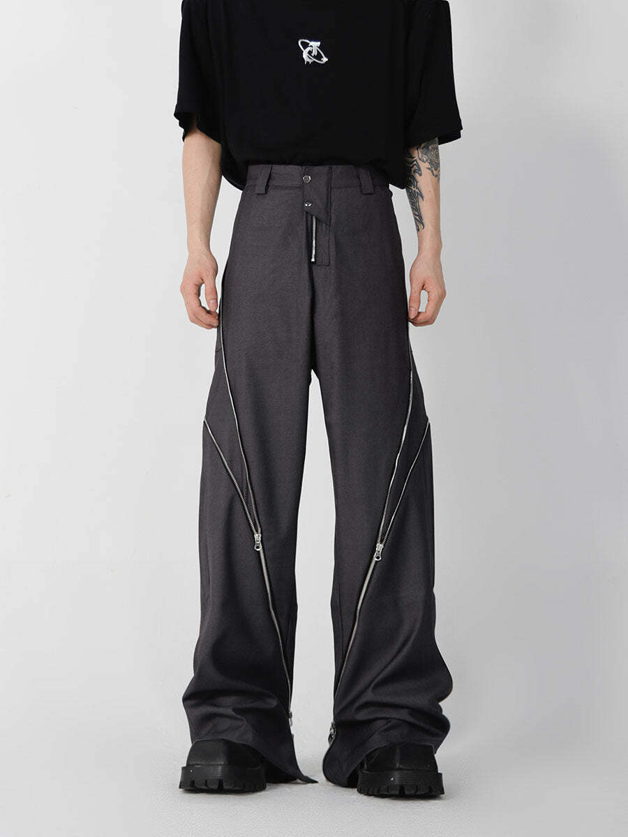CulturE Zipper Pants - Y2K Summer Grunge & 90s Retro Fashion, Perfect for Y2K Party & Club Outfits