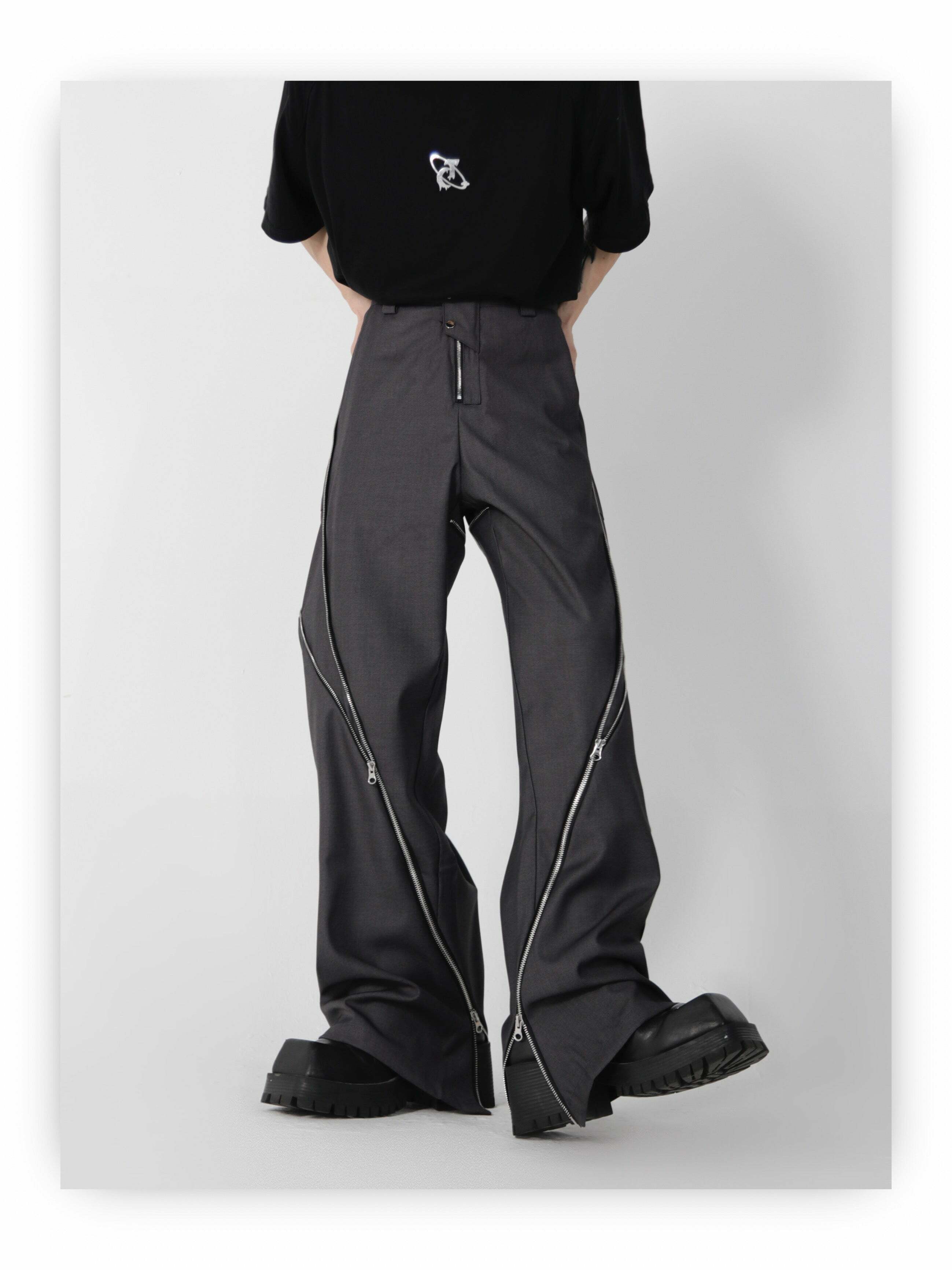 CulturE Zipper Pants - Y2K Summer Grunge & 90s Retro Fashion, Perfect for Y2K Party & Club Outfits