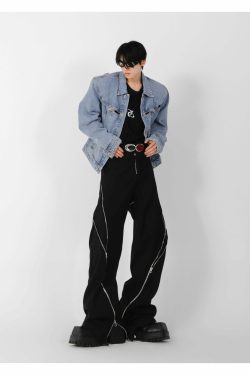 CulturE Zipper Pants - Y2K Summer Grunge & 90s Retro Fashion, Perfect for Y2K Party & Club Outfits