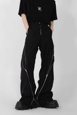 CulturE Zipper Pants - Y2K Summer Grunge & 90s Retro Fashion, Perfect for Y2K Party & Club Outfits
