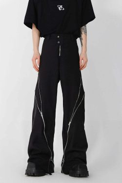 CulturE Zipper Pants - Y2K Summer Grunge & 90s Retro Fashion, Perfect for Y2K Party & Club Outfits
