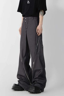 CulturE Zipper Pants - Y2K Summer Grunge & 90s Retro Fashion, Perfect for Y2K Party & Club Outfits