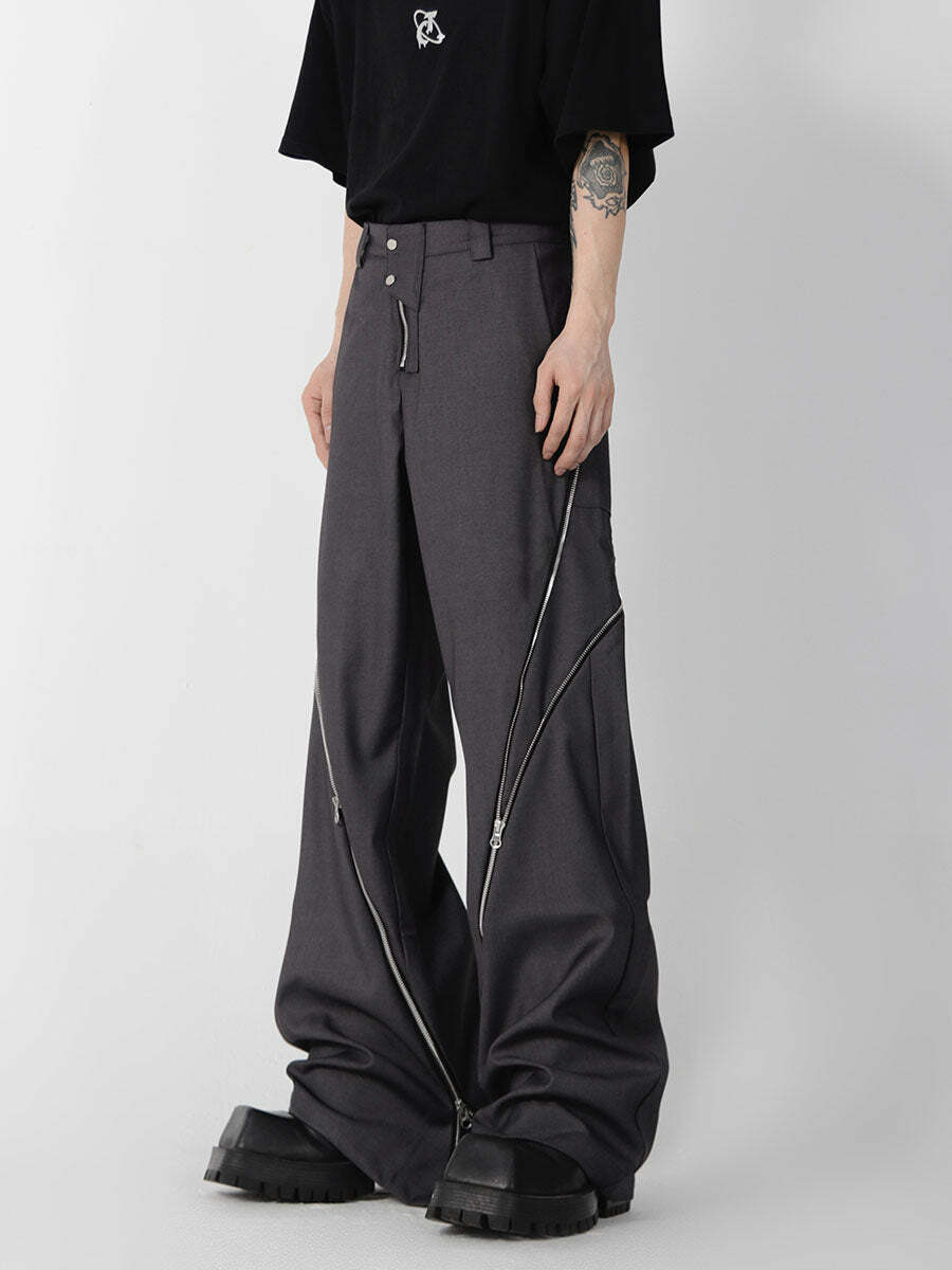 CulturE Zipper Pants - Y2K Summer Grunge & 90s Retro Fashion, Perfect for Y2K Party & Club Outfits