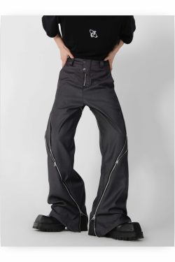 CulturE Zipper Pants - Y2K Summer Grunge & 90s Retro Fashion, Perfect for Y2K Party & Club Outfits