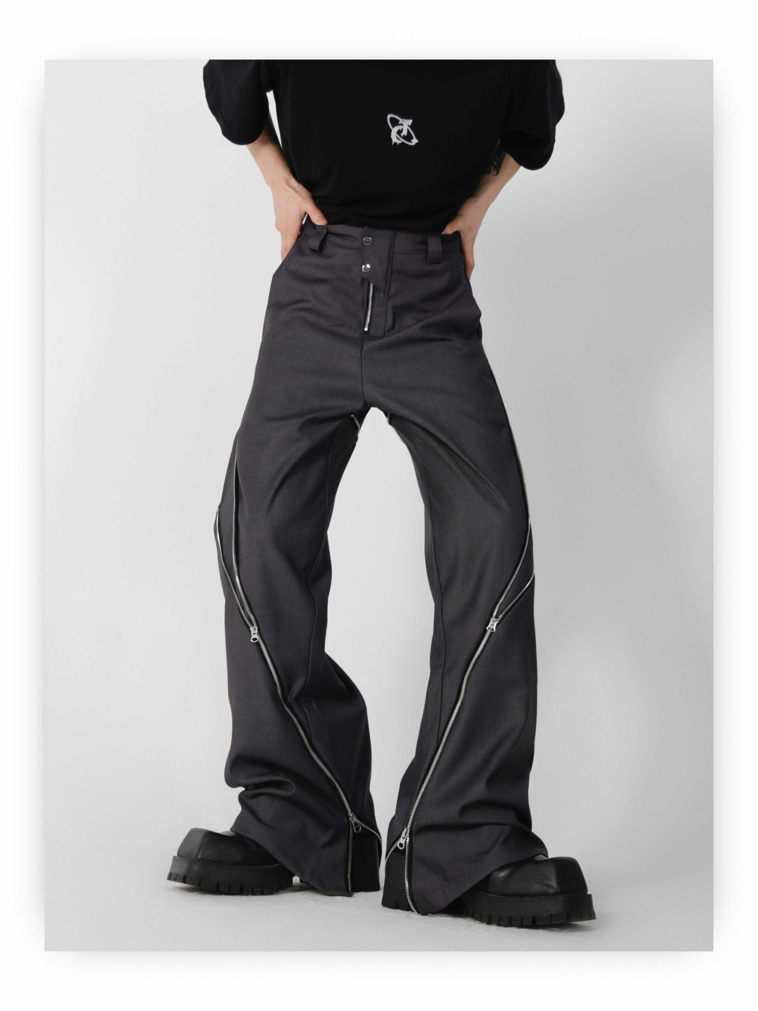 CulturE Zipper Pants - Y2K Summer Grunge & 90s Retro Fashion, Perfect for Y2K Party & Club Outfits