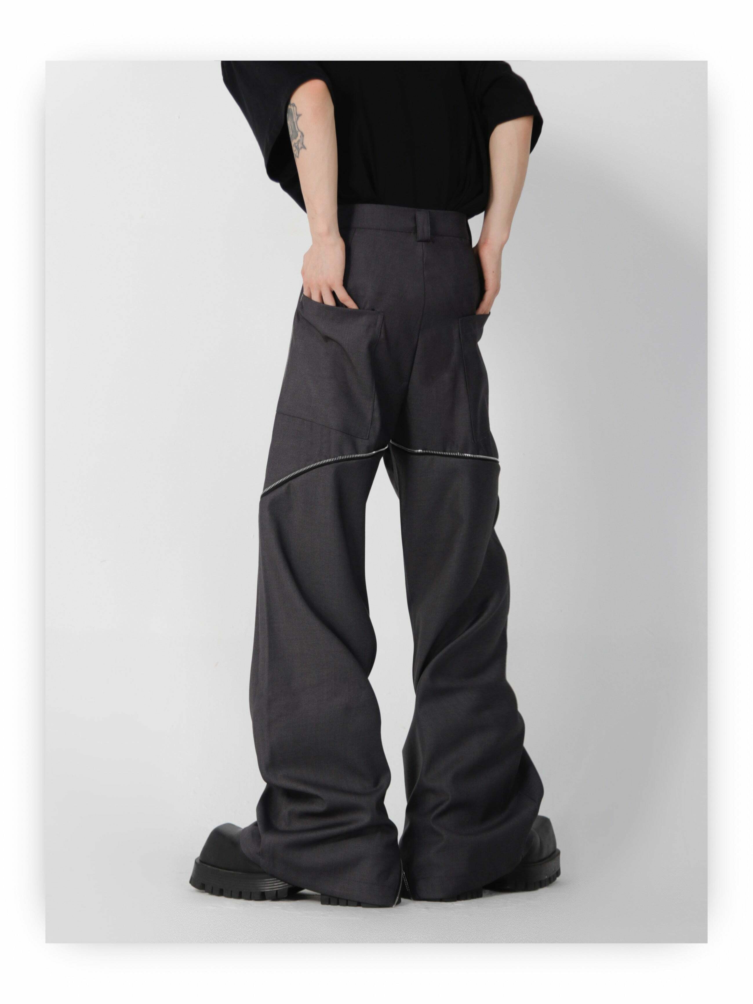 CulturE Zipper Pants - Y2K Summer Grunge & 90s Retro Fashion, Perfect for Y2K Party & Club Outfits