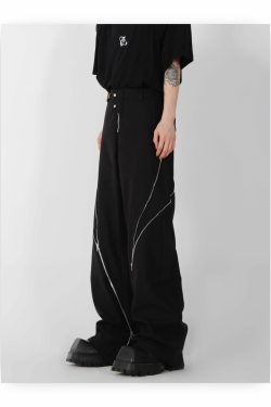CulturE Zipper Pants - Y2K Summer Grunge & 90s Retro Fashion, Perfect for Y2K Party & Club Outfits