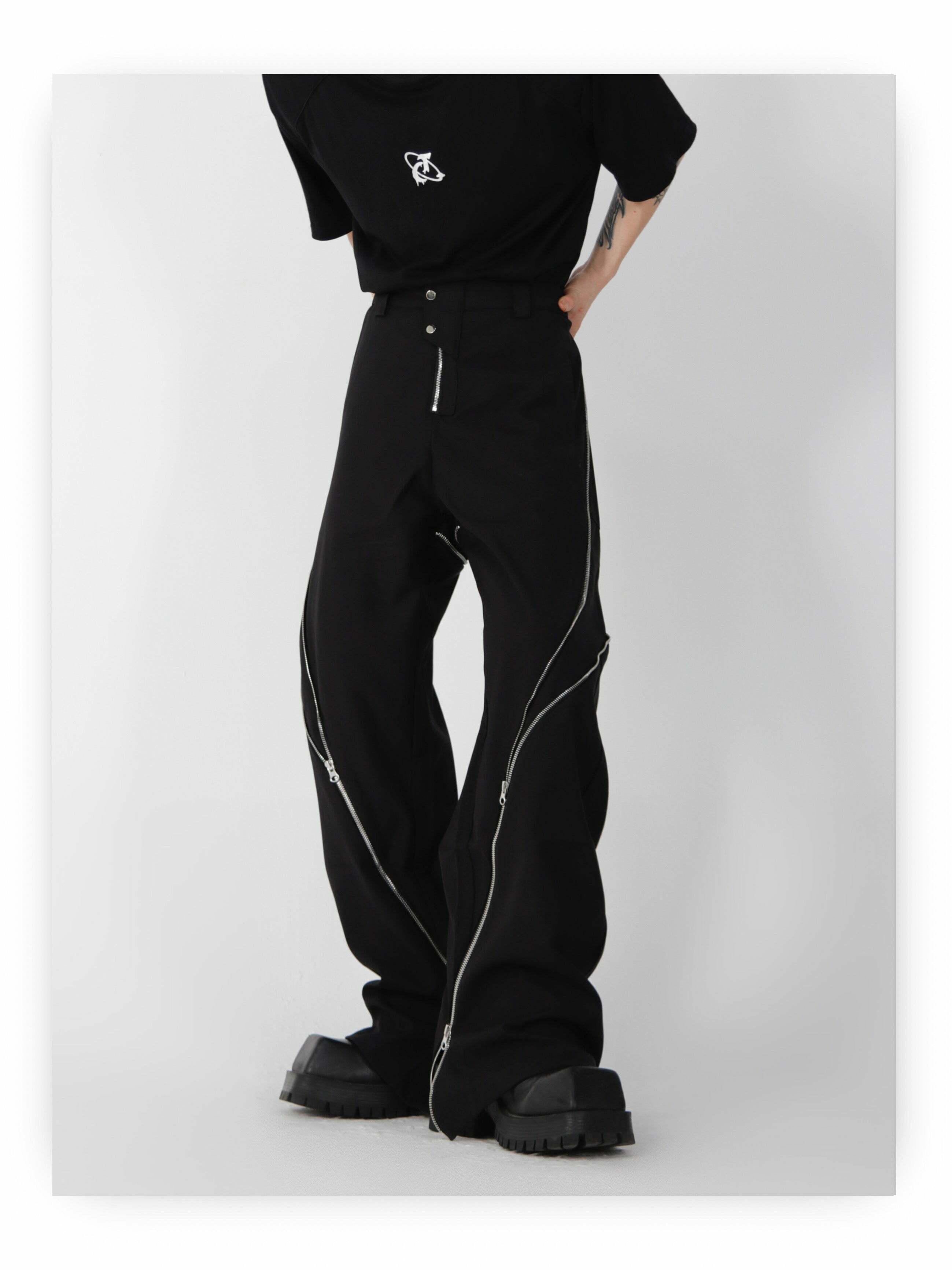 CulturE Zipper Pants - Y2K Summer Grunge & 90s Retro Fashion, Perfect for Y2K Party & Club Outfits