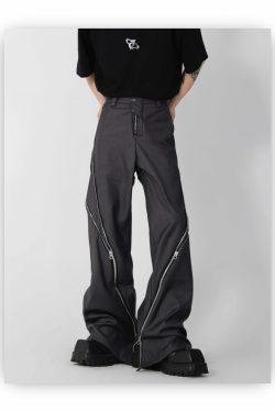 CulturE Zipper Pants - Y2K Summer Grunge & 90s Retro Fashion, Perfect for Y2K Party & Club Outfits