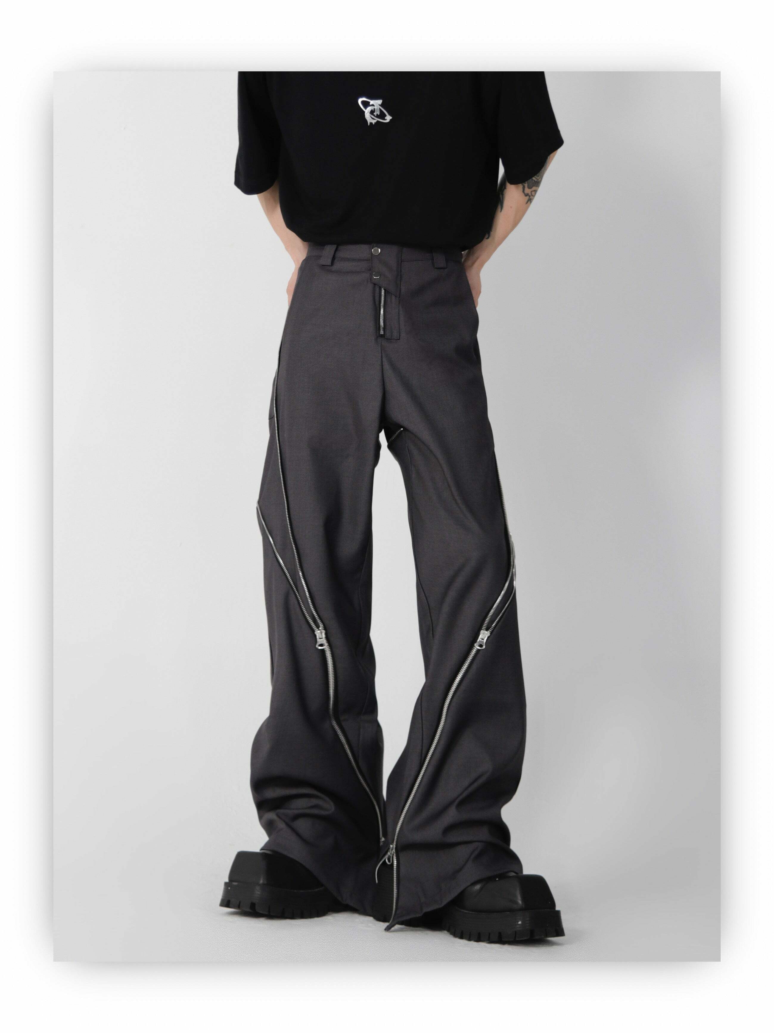 CulturE Zipper Pants - Y2K Summer Grunge & 90s Retro Fashion, Perfect for Y2K Party & Club Outfits