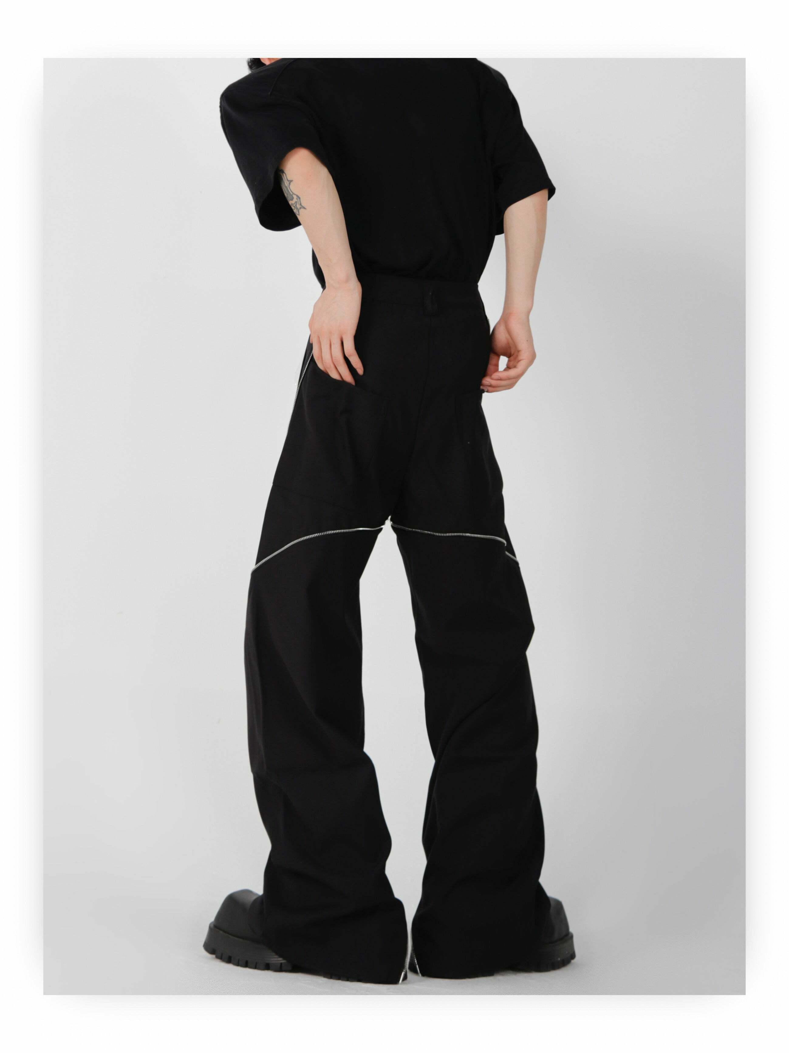 CulturE Zipper Pants - Y2K Summer Grunge & 90s Retro Fashion, Perfect for Y2K Party & Club Outfits
