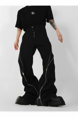 CulturE Zipper Pants - Y2K Summer Grunge & 90s Retro Fashion, Perfect for Y2K Party & Club Outfits
