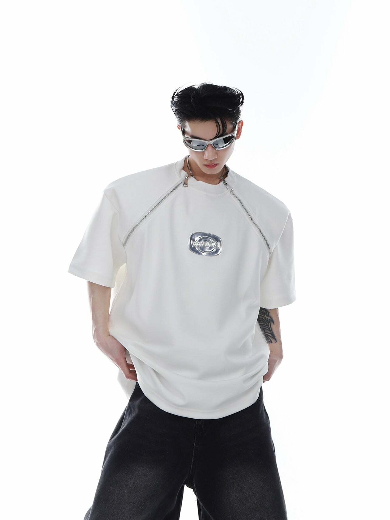 CulturE Zipper Tee - Y2K Summer Grunge, 90s Retro, Pastel Goth, Y2K Club & Party Out