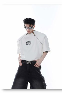 CulturE Zipper Tee - Y2K Summer Grunge, 90s Retro, Pastel Goth, Y2K Club & Party Out