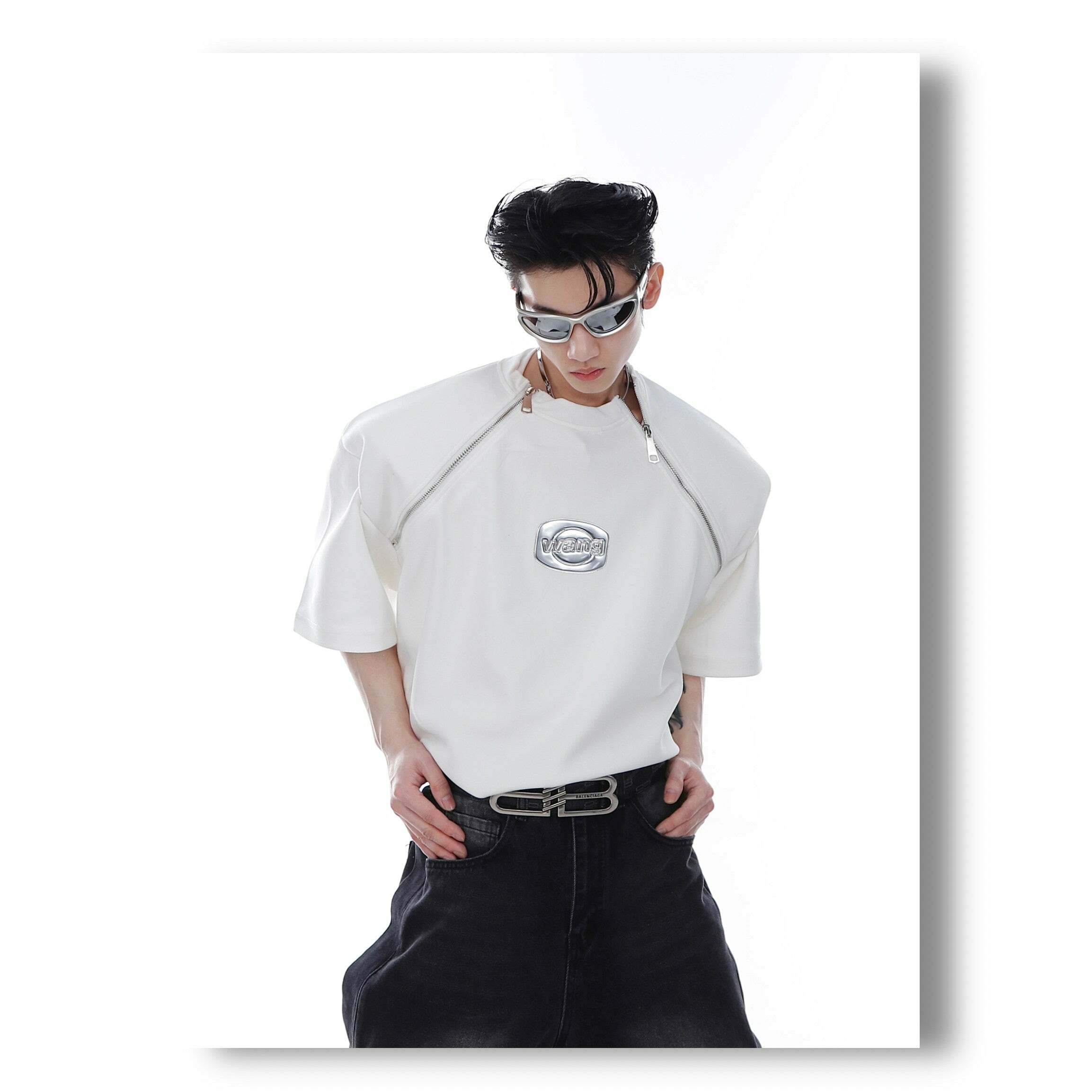 CulturE Zipper Tee - Y2K Summer Grunge, 90s Retro, Pastel Goth, Y2K Club & Party Out