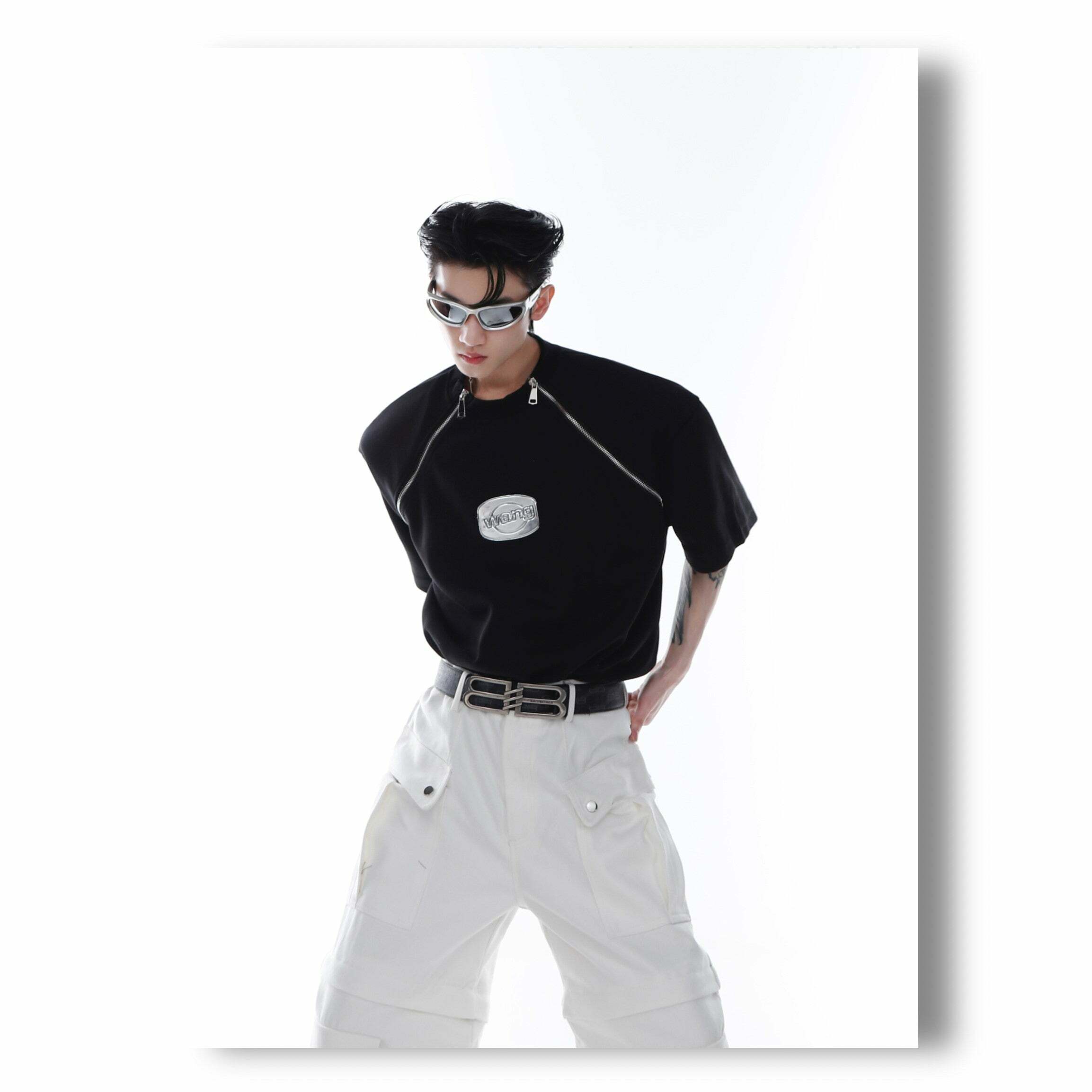 CulturE Zipper Tee - Y2K Summer Grunge, 90s Retro, Pastel Goth, Y2K Club & Party Out