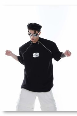 CulturE Zipper Tee - Y2K Summer Grunge, 90s Retro, Pastel Goth, Y2K Club & Party Out