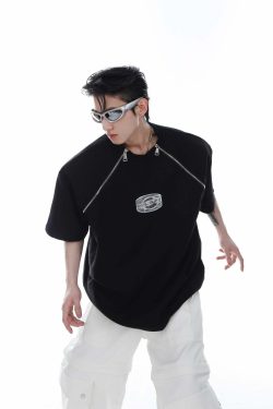 CulturE Zipper Tee - Y2K Summer Grunge, 90s Retro, Pastel Goth, Y2K Club & Party Out