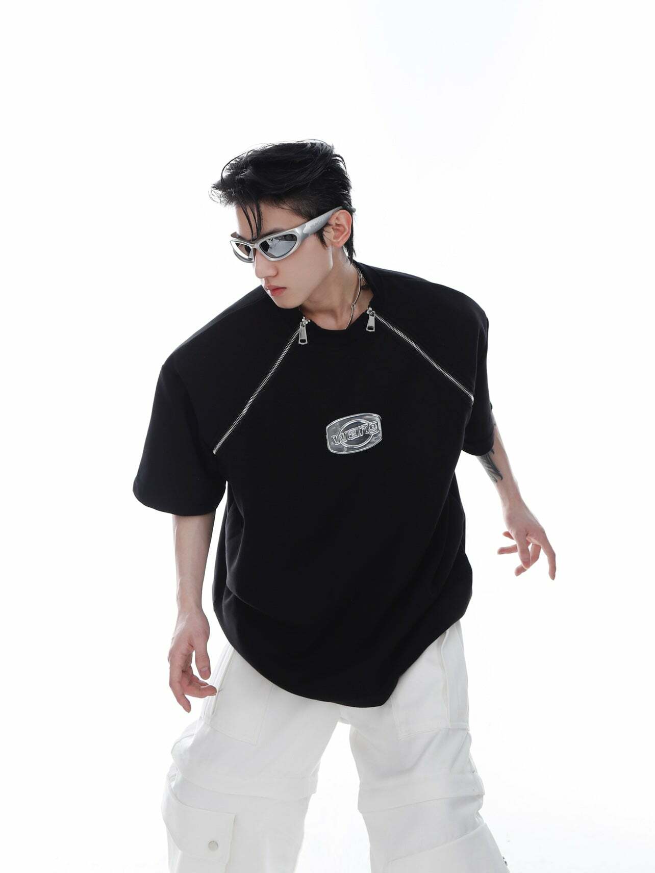 CulturE Zipper Tee - Y2K Summer Grunge, 90s Retro, Pastel Goth, Y2K Club & Party Out