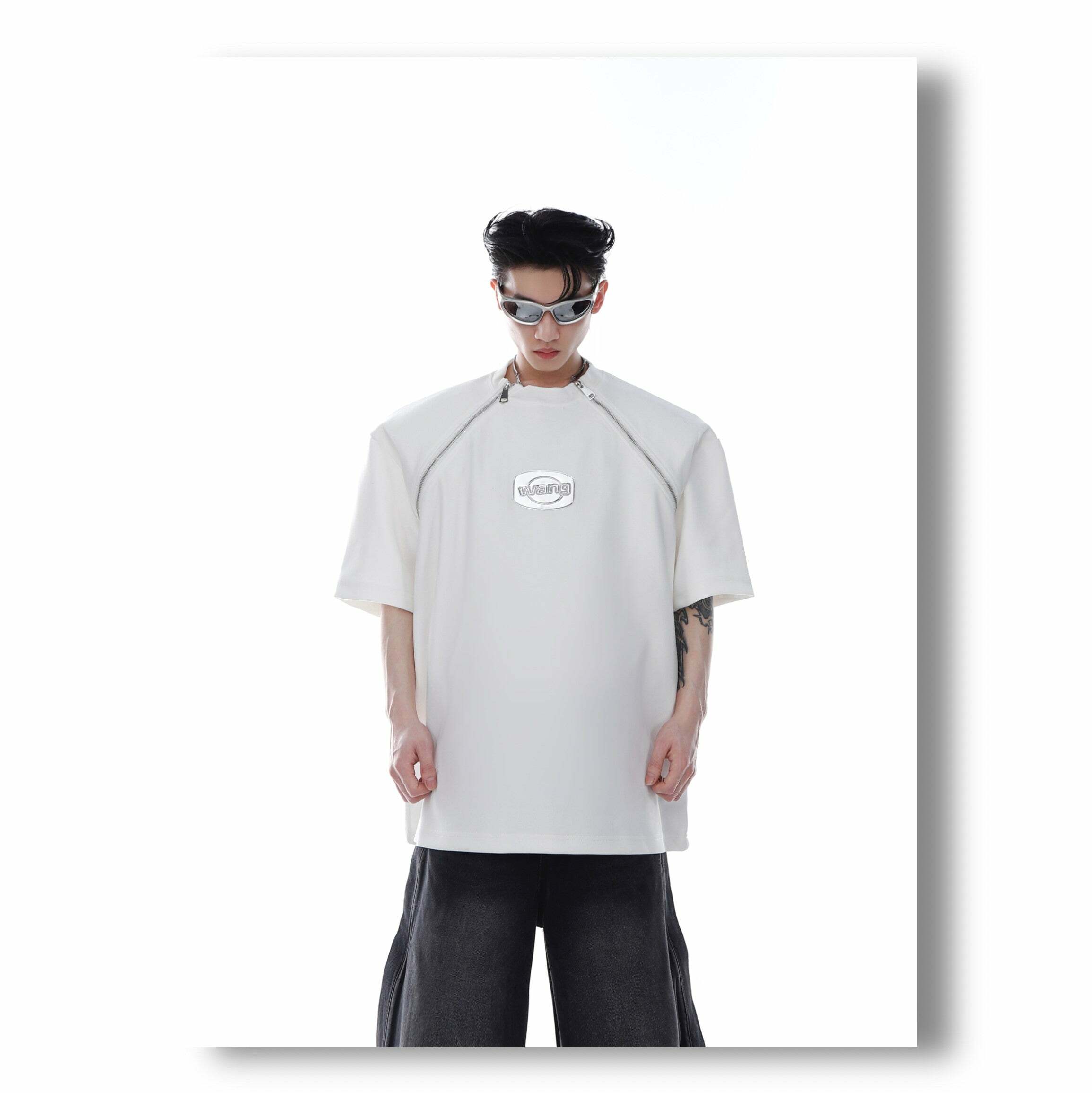 CulturE Zipper Tee - Y2K Summer Grunge, 90s Retro, Pastel Goth, Y2K Club & Party Out
