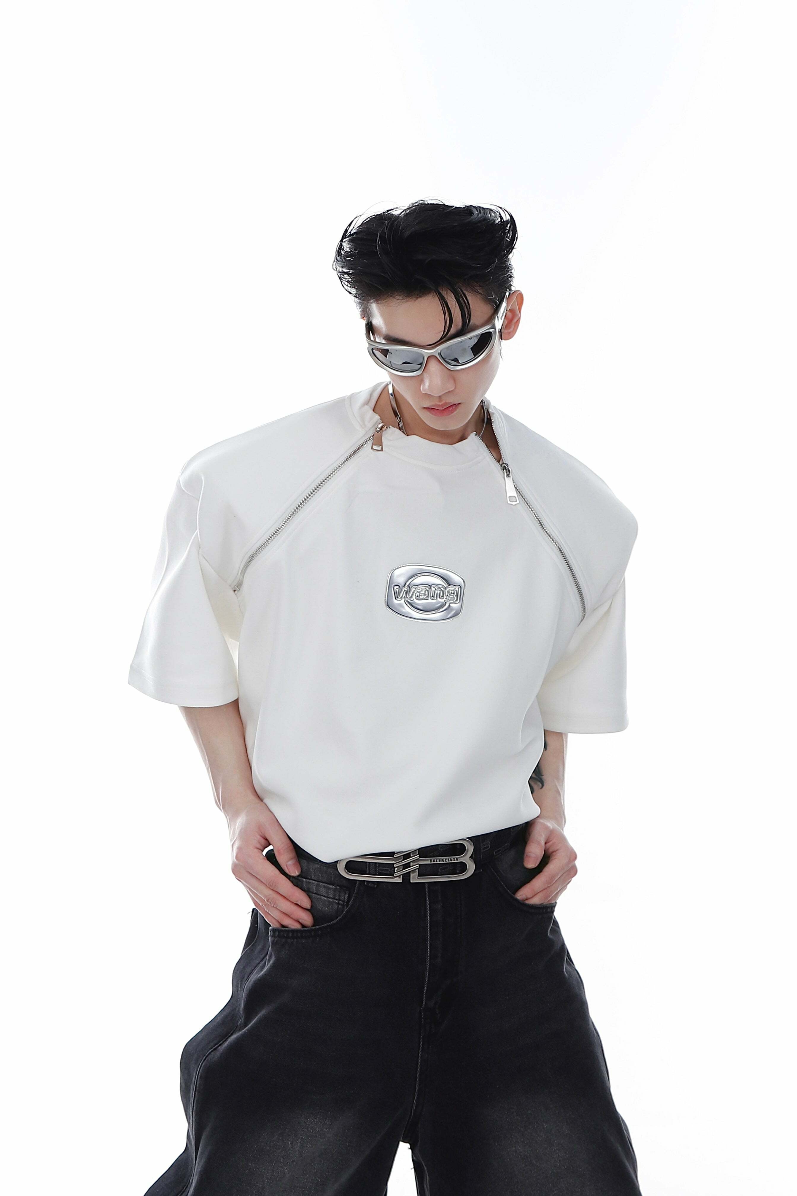 CulturE Zipper Tee - Y2K Summer Grunge, 90s Retro, Pastel Goth, Y2K Club & Party Out