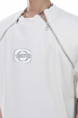 CulturE Zipper Tee - Y2K Summer Grunge, 90s Retro, Pastel Goth, Y2K Club & Party Out
