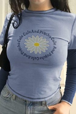 Cute and Psycho Shirt - Y2K Summer Grunge Outfit, 90s Fashion, Retro Style, Y2K Club Party Top