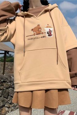 Cute Bear Hoodie - Y2K Summer, 90s Grunge, Retro Style, Pastel Goth, Y2K Club & Party Outfits