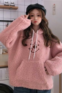 Cute Bear Hoodie - Y2K Summer, 90s Grunge, Retro Style, Pastel Goth, Y2K Club & Party Outfits