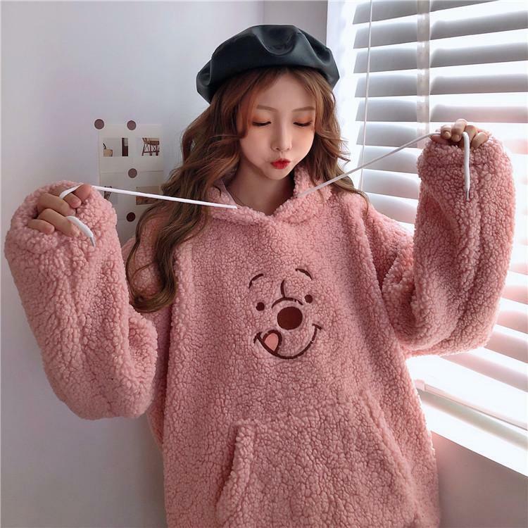 Cute Bear Hoodie - Y2K Summer, 90s Grunge, Retro Style, Pastel Goth, Y2K Club & Party Outfits