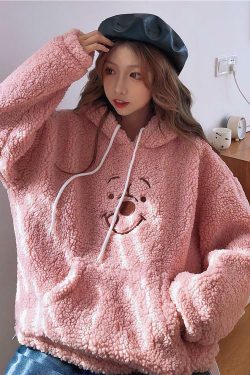 Cute Bear Hoodie - Y2K Summer, 90s Grunge, Retro Style, Pastel Goth, Y2K Club & Party Outfits