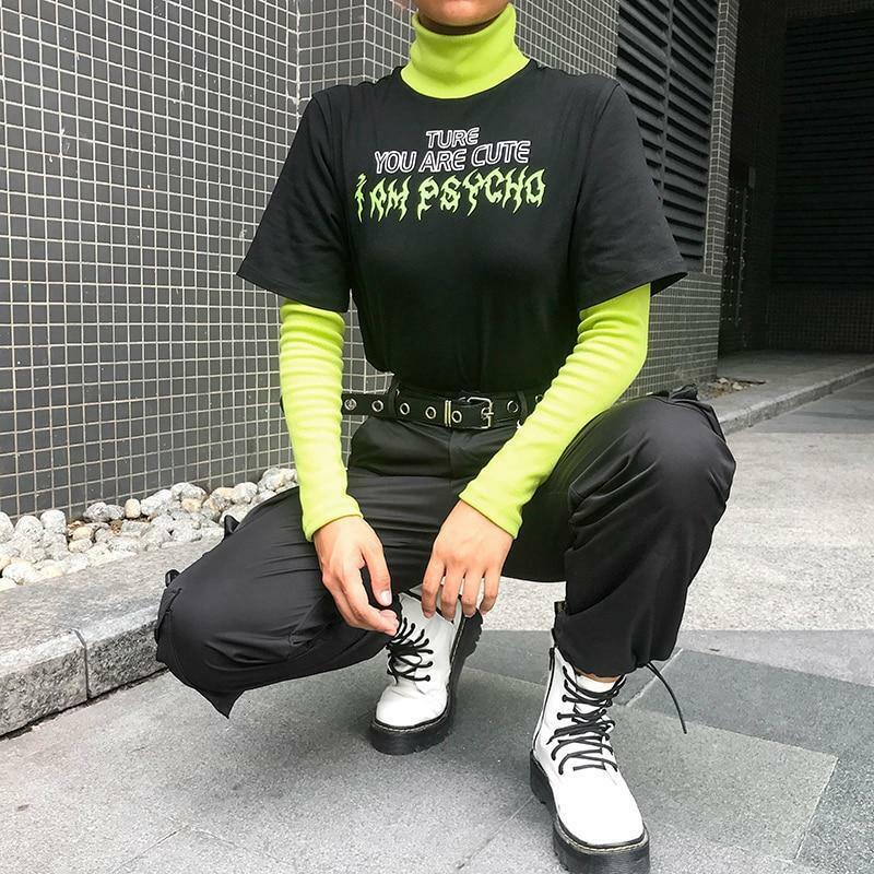 Cute But Psycho Shirt - Y2K Grunge, 90s Fashion, Retro Style, Summer Outfits, Baby Tees