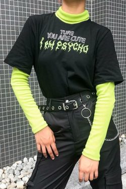 Cute But Psycho Shirt - Y2K Grunge, 90s Fashion, Retro Style, Summer Outfits, Baby Tees