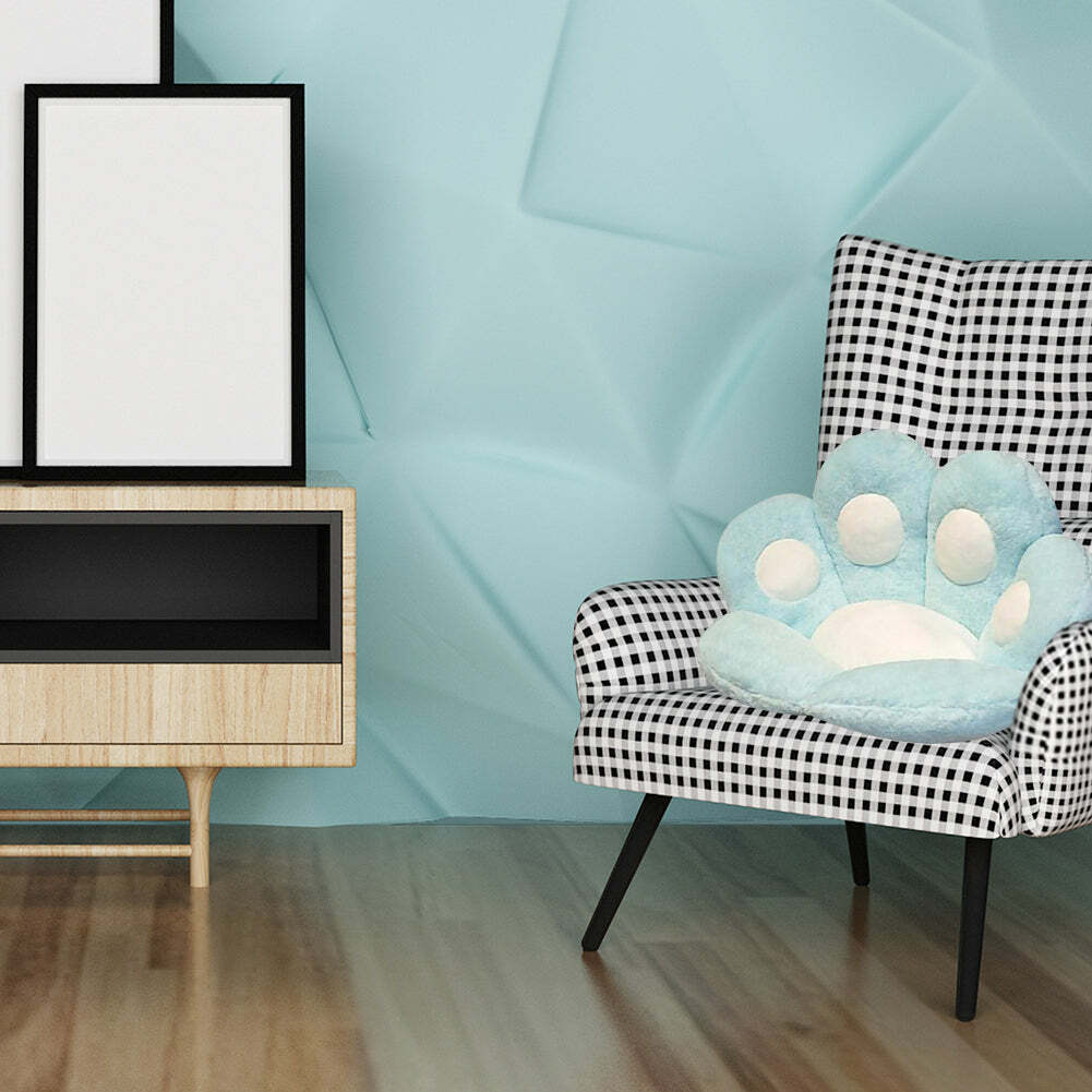 Cute Fluffy Paw Seat Cushion - Baby Blue, Perfect for Y2K Summer, 90s Grunge, and Retro Outfits
