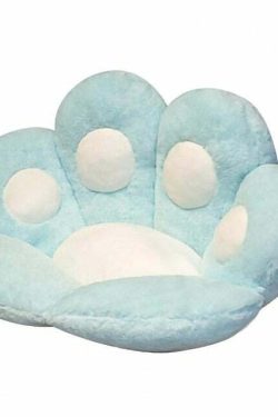 Cute Fluffy Paw Seat Cushion - Baby Blue, Perfect for Y2K Summer, 90s Grunge, and Retro Outfits