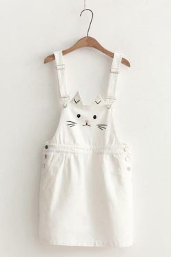 Cute Kitty Denim Overalls - Y2K Summer, 90s Grunge, Retro Style, Y2K Party & Club Outfits