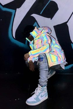 CWHAT 3M Reflective Puffer Jacket - Y2K Summer, 90s Grunge, Retro Hip Hop, Pastel Goth Fashion