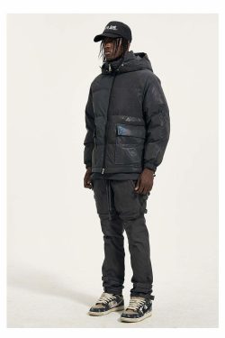 CWHAT 3M Reflective Puffer Jacket - Y2K Summer, 90s Grunge, Retro Hip Hop, Pastel Goth Fashion