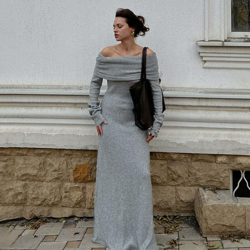 Daija Off Shoulder Maxi Dress - Y2K Summer, 90s Fashion, Grunge, Retro, Party & Club Outfits