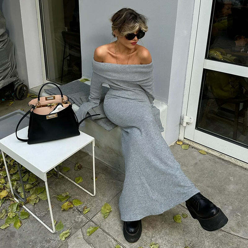 Daija Off Shoulder Maxi Dress - Y2K Summer, 90s Fashion, Grunge, Retro, Party & Club Outfits