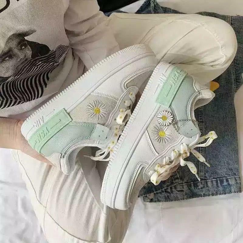 Daisy Dazed Sneakers - Y2K Summer & 90s Grunge Fashion, Retro Hip Hop, Pastel Goth, Y2K Pop