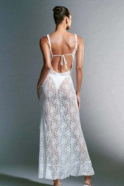 Daizy Lace Slit Maxi Dress - Y2K Summer, 90s Grunge, Retro Style, Y2K Party & Club Outfits