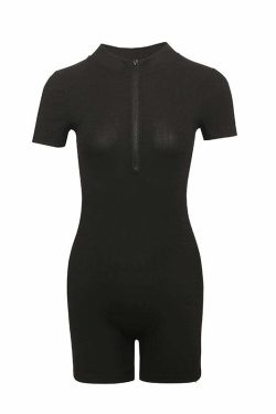 Dalaysia Zipper Romper - Y2K Summer, 90s Fashion, Grunge, Retro, Pastel Goth, Y2K Club