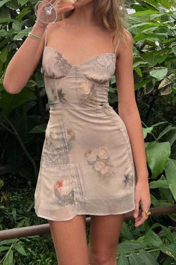 Damiah Floral Mini Dress - Y2K Summer Outfit, 90s Fashion, Grunge, Retro Style, Y2K Party Look